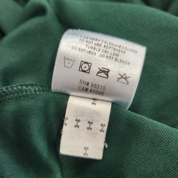Vintage Under Armour UA Mens Medium Green‎ Stretchy Athletic Short Sleeve Shirt - Picture 9 of 11